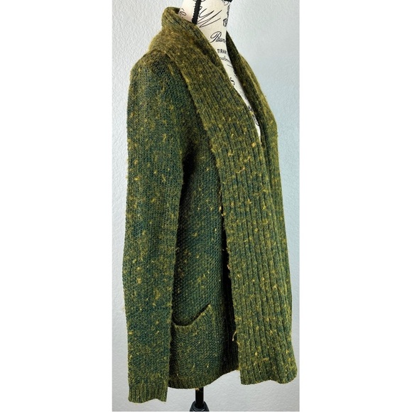 Pins & Needles Oversized Open Front Wool Blend Green Cardigan Sweater, Small - Picture 2 of 11